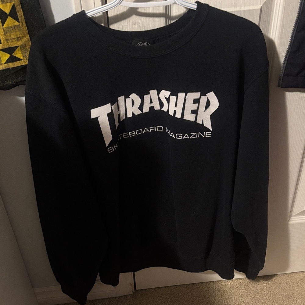 Thrasher Black Crewneck with White Logo